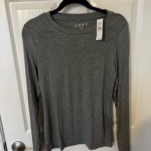NWT! LOFT Charcoal Long Sleeve Tee
